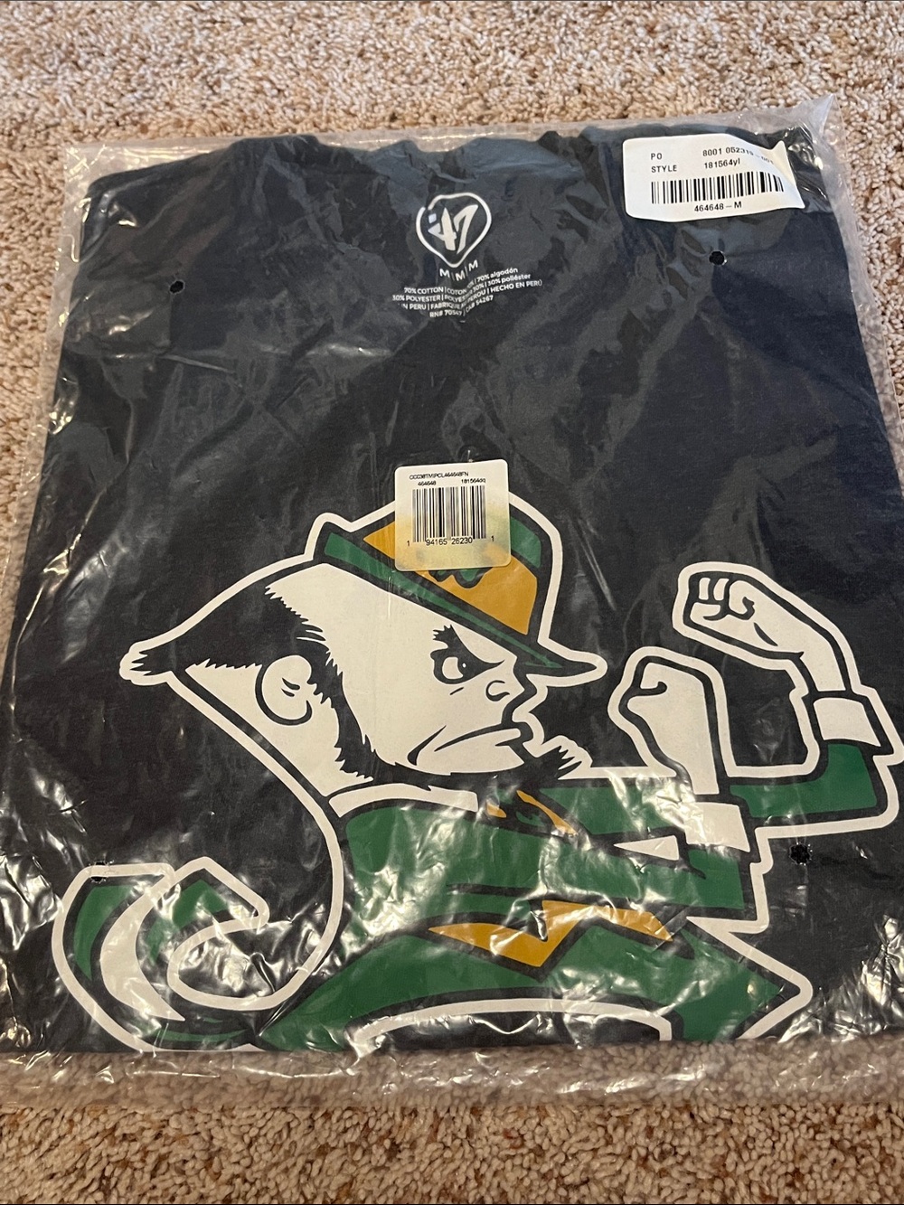 Men's Navy Graphic Fighting Irish Logo T-Shirt Notre Dame
